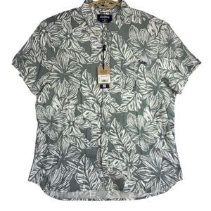 NWT Chubbies Mens XXL The Garden State Resort Weave Friday Shirt Floral Gray